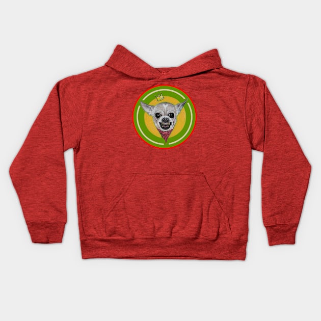 Bully | Big Bully Chihuahua | Evil Dog | Original Surreal Magic Pop Art Painting by Tyler Tilley c .2020 Kids Hoodie by Tiger Picasso